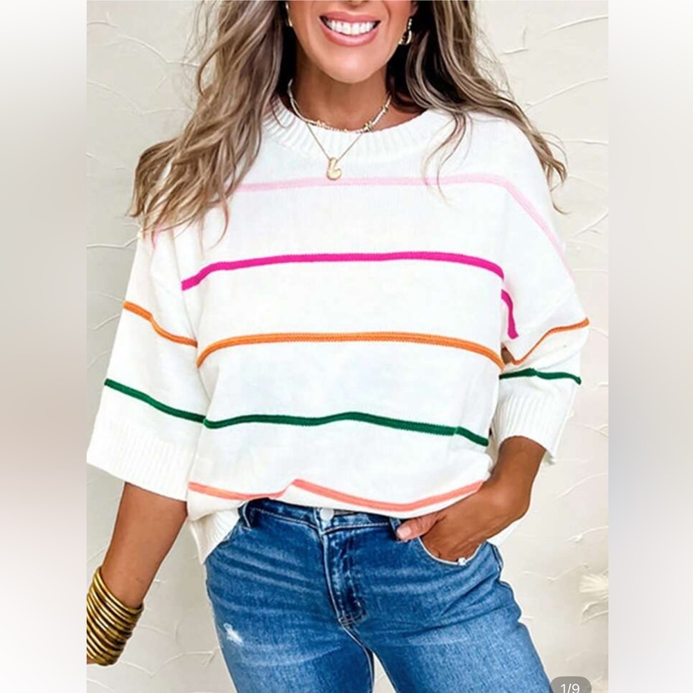 Shein Colorful Striped Sweater